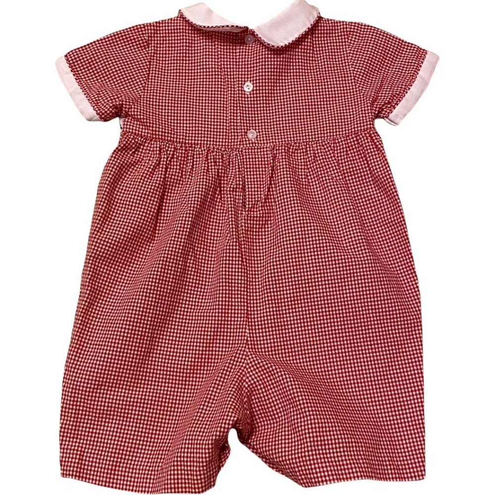 Embroidered Crab Print Jon-Jon Romper Jumper Sz 6 Months - Picture 2 of 5